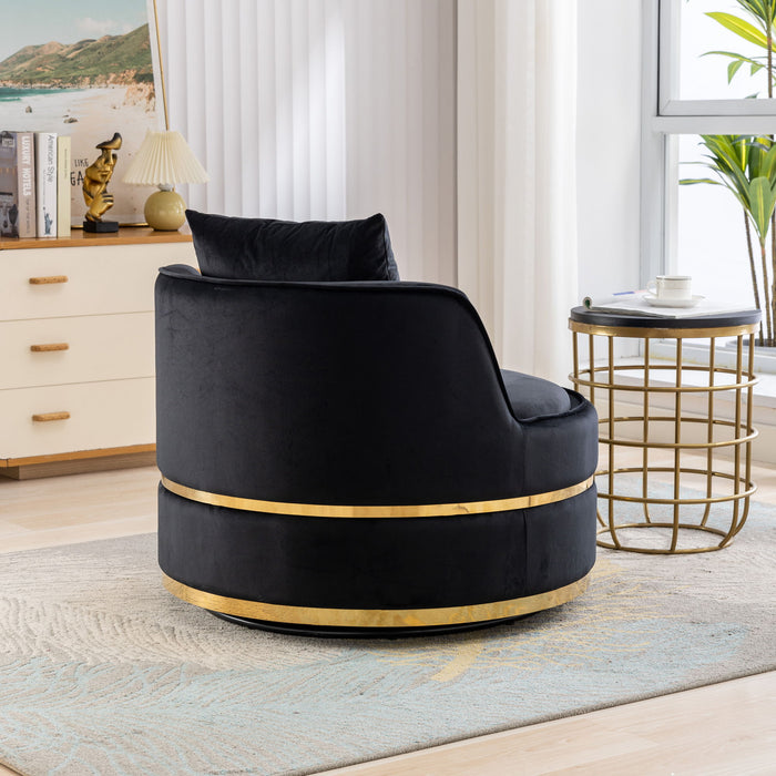 360 Degree Swivel Over Sized Upholstered Barrel Chair