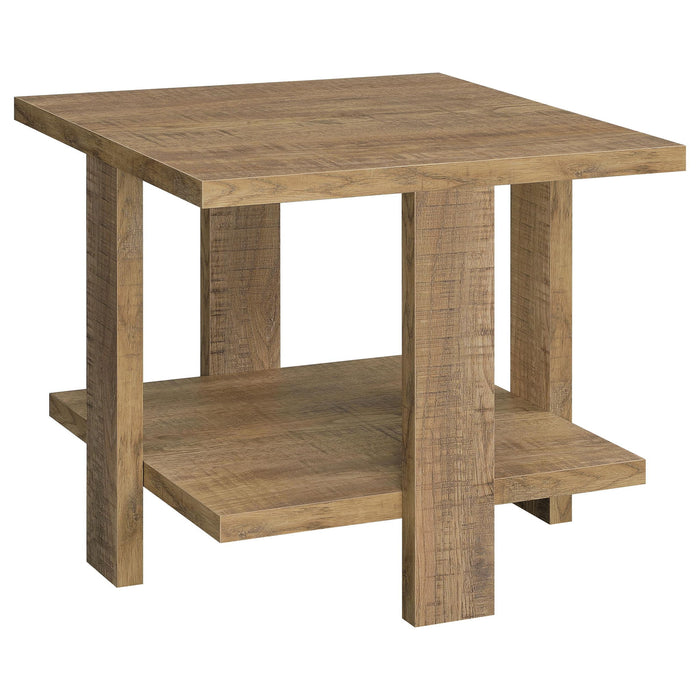 Dawn 2-piece Round Coffee and End Table Set Mango Brown