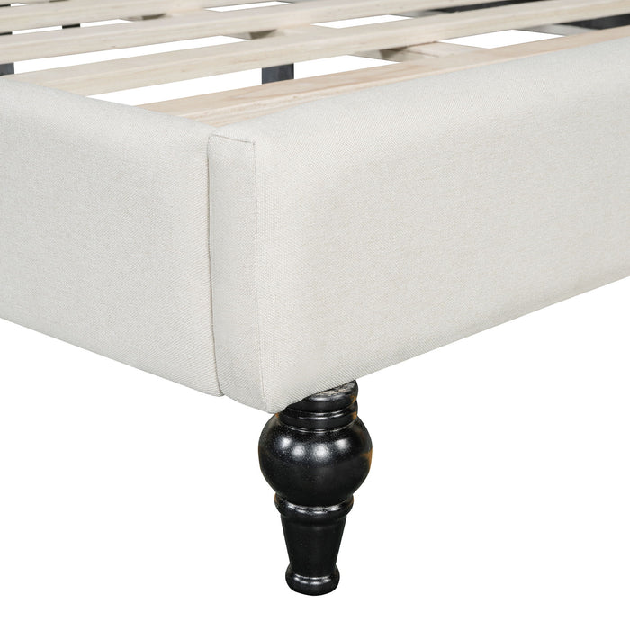 Modern L Shaped Linen Daybed With Legs