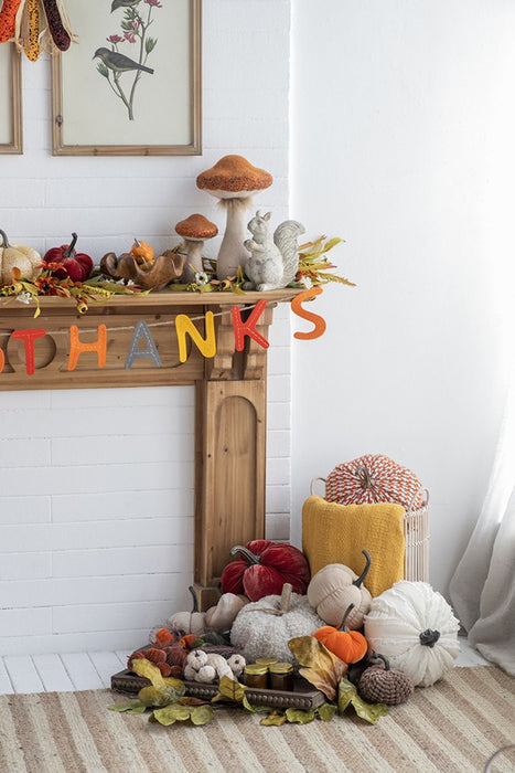 Chenille Weighted Pumpkin Ornament Decor For Holiday Harvest Festival Fall Festival & Thanksgiving