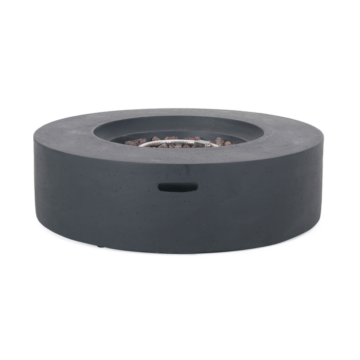 Modern Lightweight Concrete Outdoor Circular Fire Pit 50,000 Btu