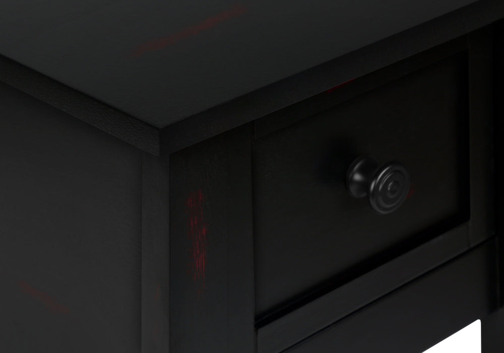 Accent End Table, 2 Tier, Narrow, Lamp, Storage Drawer, Charming Design