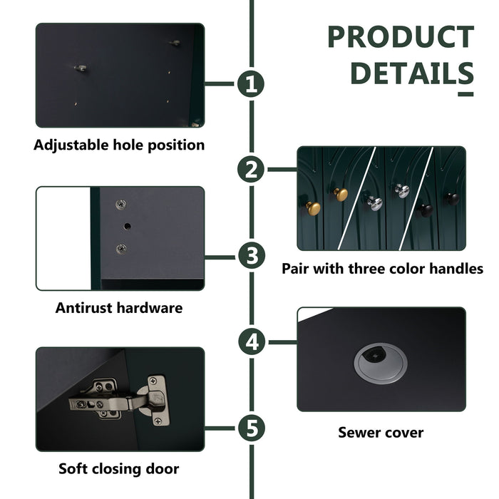 Modern Freestanding Bathroom Vanity With Soft Close Cabinet Doors