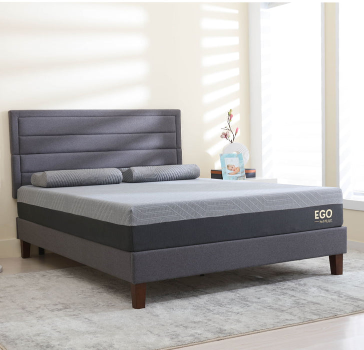 Upholstered Platform Bed Frame Full / Headboad And Storage /Wood Slat Support / Dark Gray
