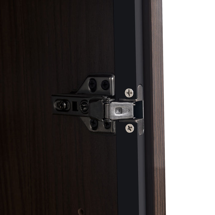 Modern Minimalist Style LED Curio Cabinet With Tempered Glass Door, Metal Legs