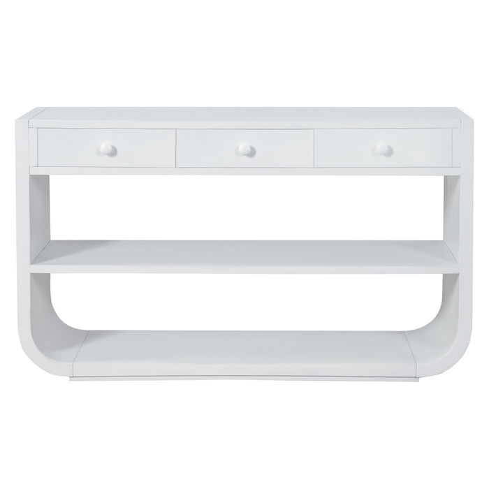 Console Table With 3 Soft Close Drawers & 2 Open Shelves