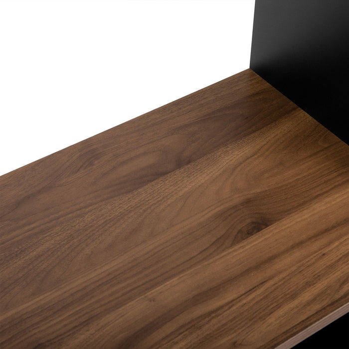 Wall Unit Entertainment Center With Bookshelves For TVs Up To 80", Tempered Glass Doors And Adjustable Shelves