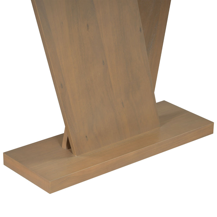 Console Table With V Shape Base, Sculptural Entryway Accent
