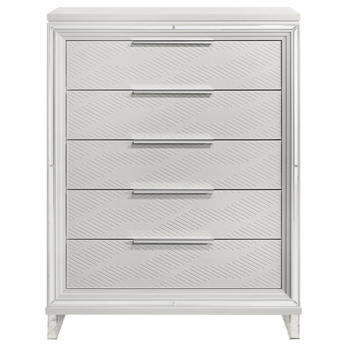 5 Drawer Bedroom Chest Of Drawers - White