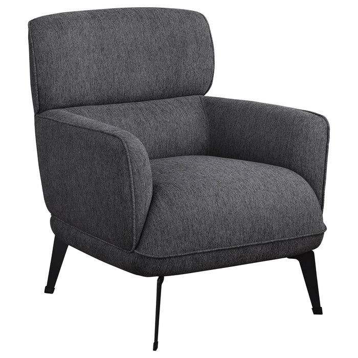 Andrea Upholstered Crescent Arm Accent Chair Grey