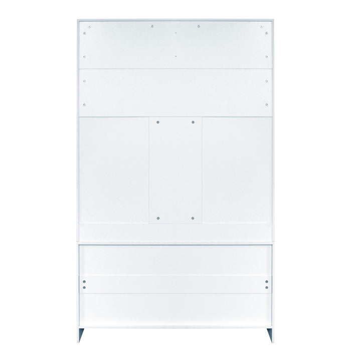 Entryway Bench With Coat Rack, 3 In 1 Design And Adjustable Shelves