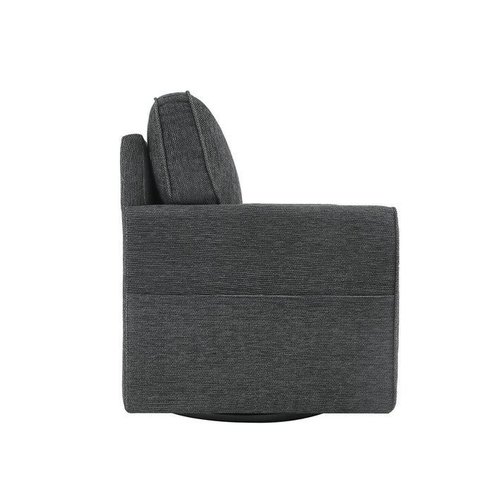 360° Swivel Accent Barrel Armchair With Side Pockets, Compact Design