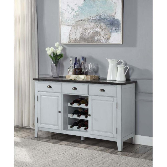 Lanton - Server - Natural Marble & Antique White