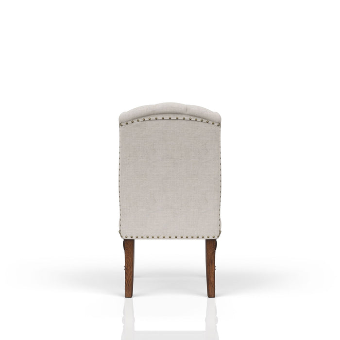 Upholstered Wing Host Chair - Light Gray