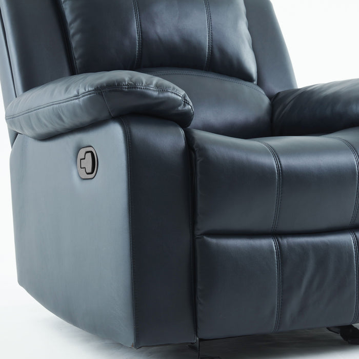 Charlotte - Gel Glider Recliner With Sturdy Wood Frame - Blue