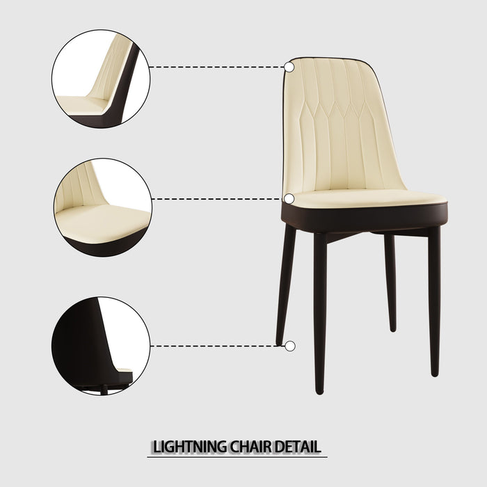 Modern Dining Chair With Cushions And Metal Legs