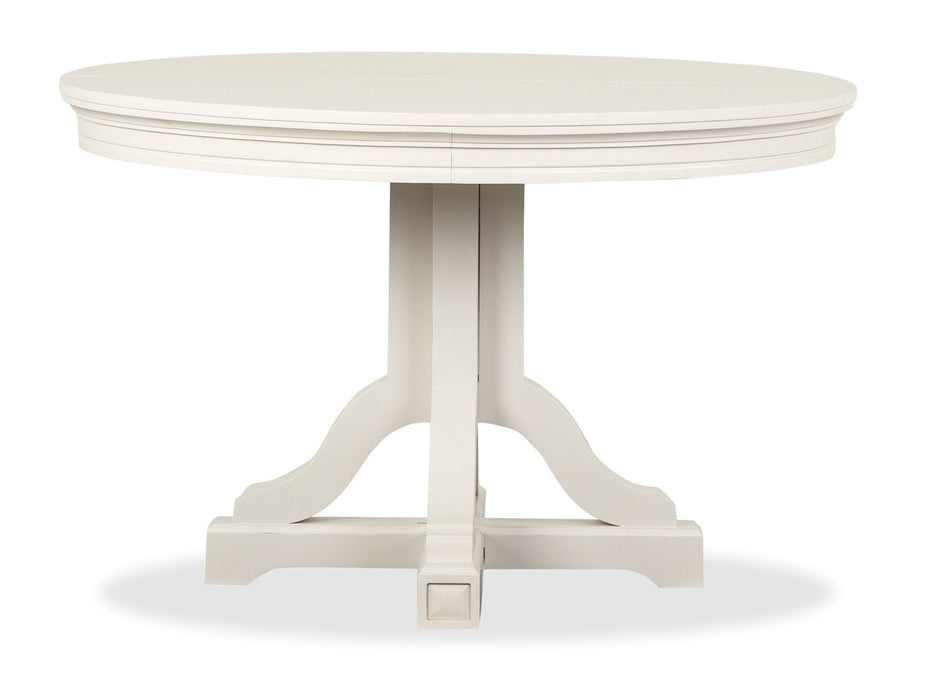 Willowbrook - Extendable 48" Round Dining Table - Egg Shell White