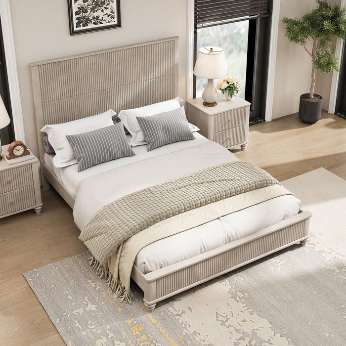 Platform Bed Frame & Tall Headboard