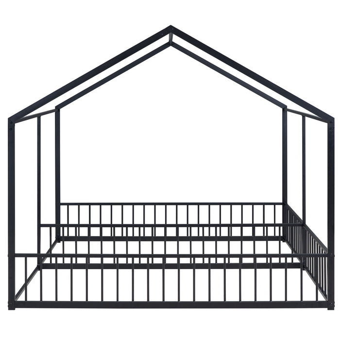 House Platform Beds, 2 Shared Beds, Metal Frame With Guardrails
