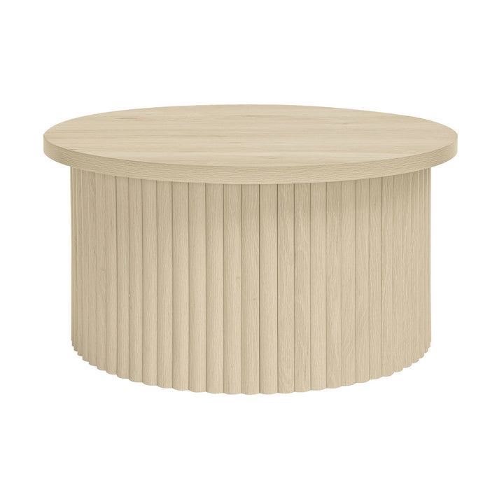Coffee Table, Round Coffee Table, Modern Side Tables Accent End Table For Living Room, Apartment - Natural