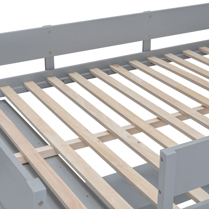 Modern Loft Bed With Desk And Shelves