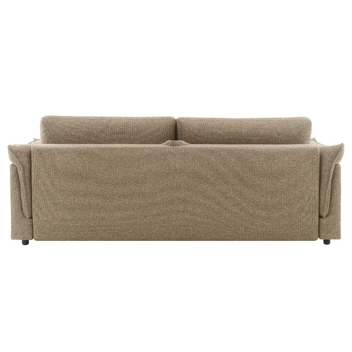 Turpin - Sofa With Sleeper, 2 Pillows & Storage - Brown Boucle