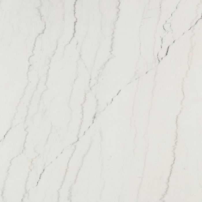 Edwyn - Round Dining Table - White Natural Marble Top & Espresso