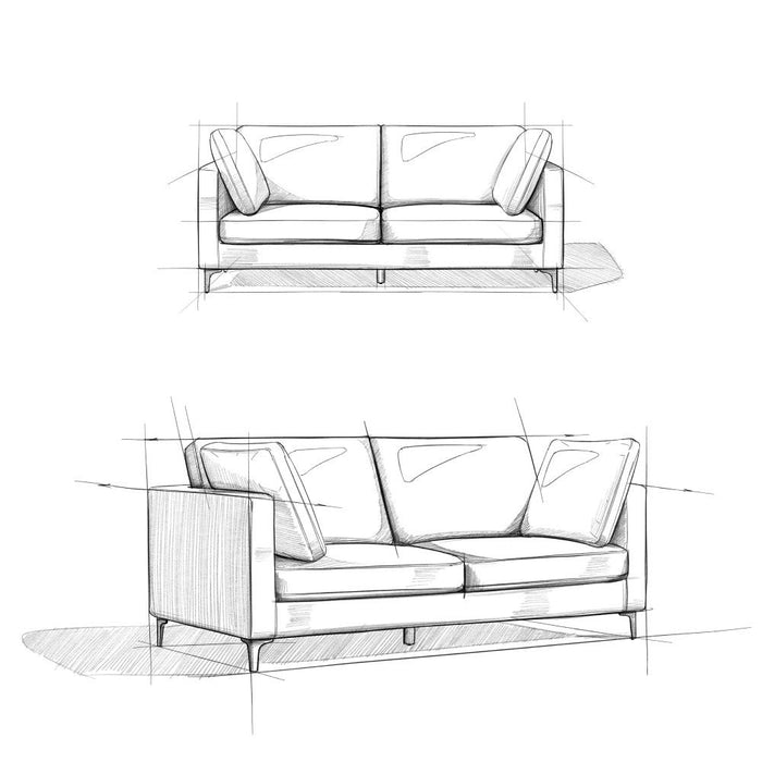 Ava - Mid Century Sofa, Upholstered