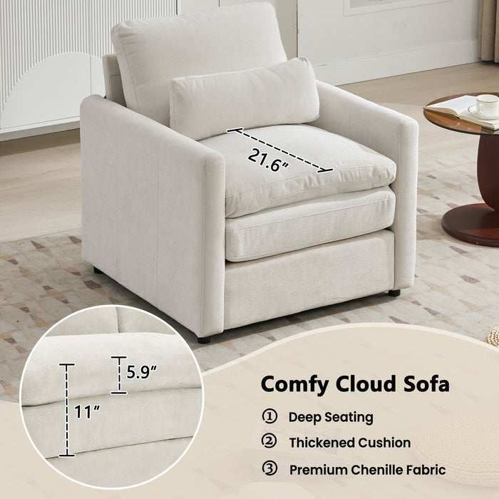 Cloud Sofa Set Couch For Living Room - Beige