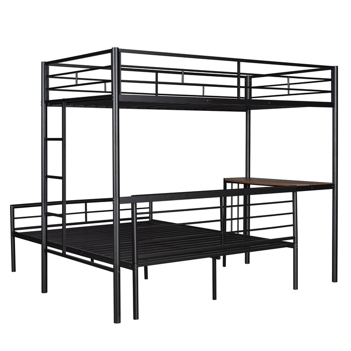 Bunk Bed With Desk, Ladder And Quality Slats For Bedroom