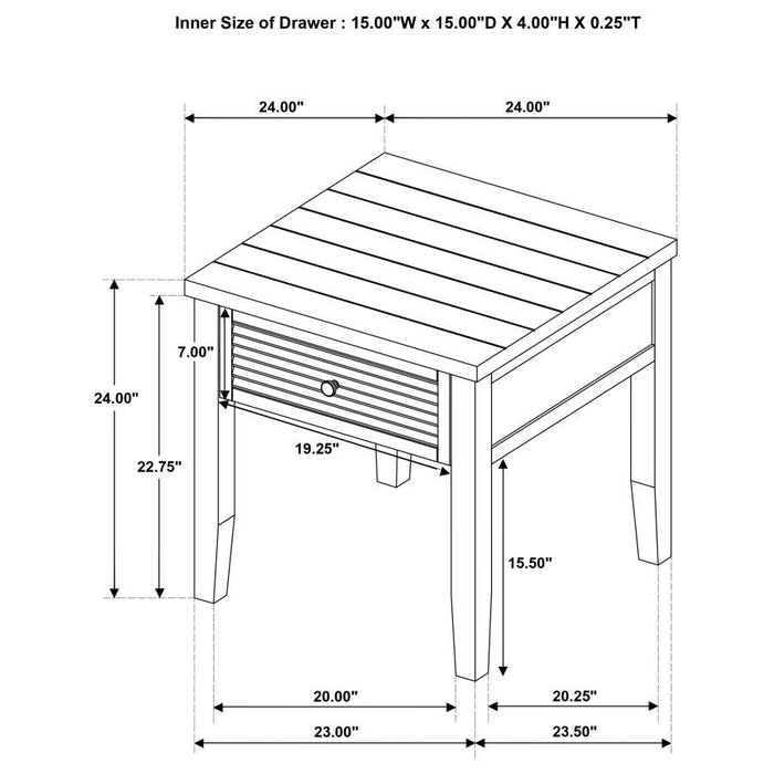 Concord - 1-Drawer Square End Table - Distressed Java