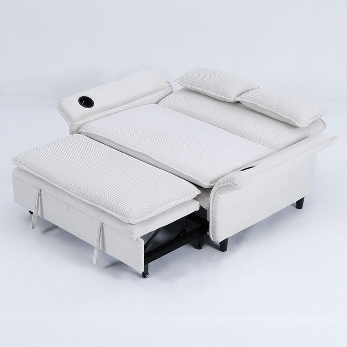 Modern Fabric Multi-Functional Sofa Bed With Adjustable Armrests And Backrests