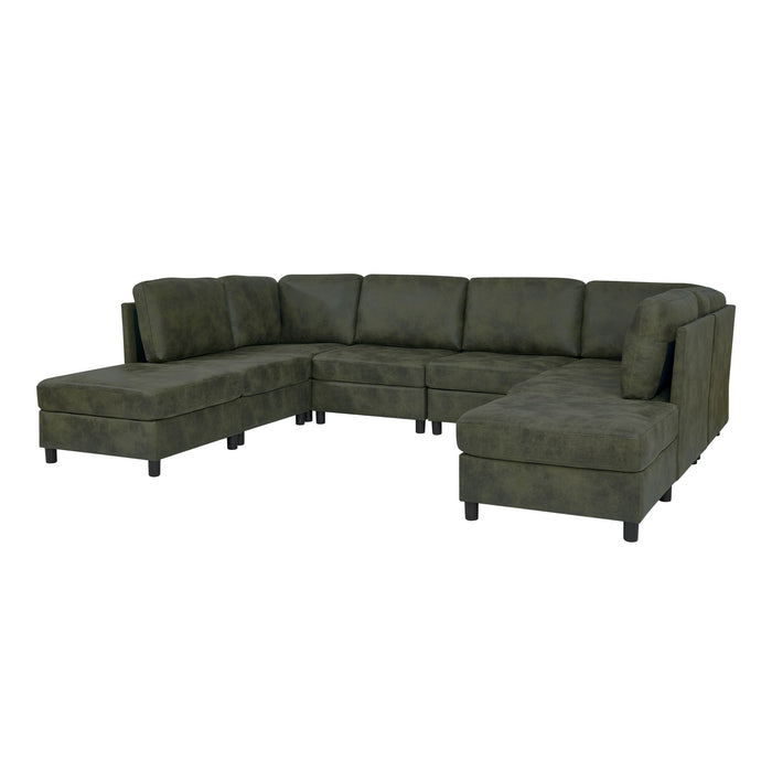 Upholstered Modular Sectional With Custom Configuration And Removable Cushions