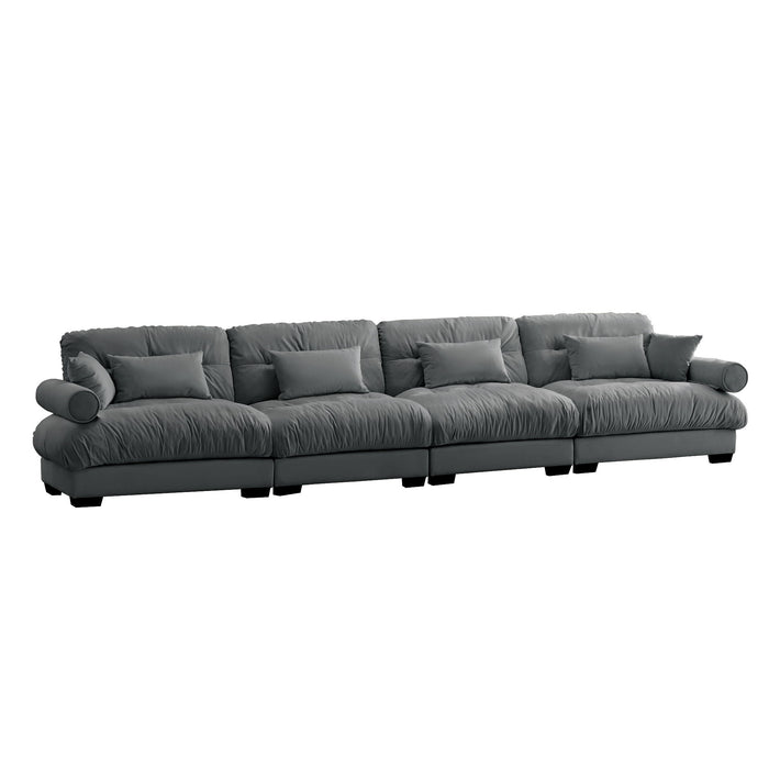 Super Comfort Oversized Modular Velvet Sectional Sofa, Deep Seat Convertible L Shaped Couch