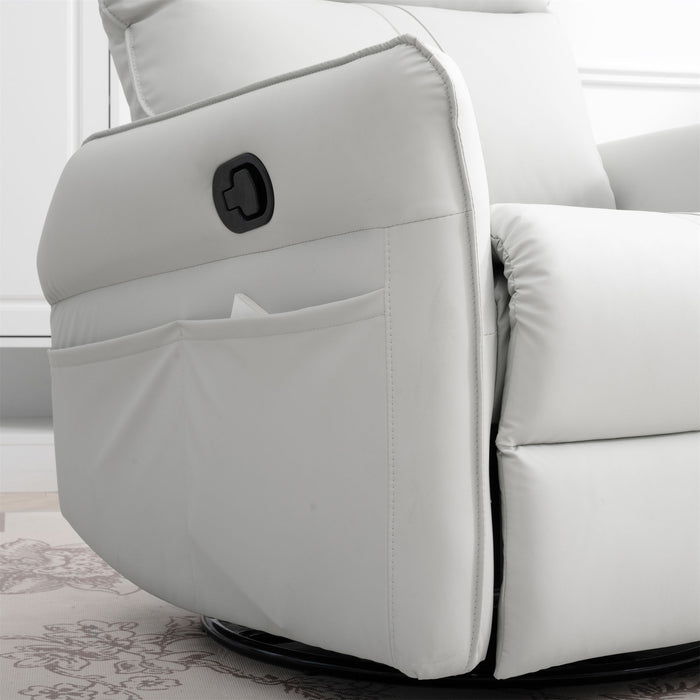 360° Modern Small Rocking Swivel Recliner Chair With Side Pocket