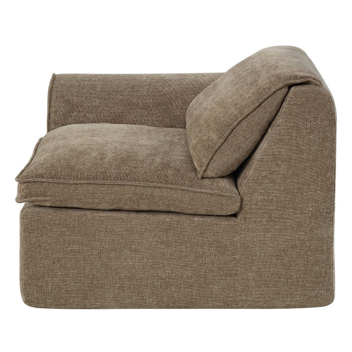 Almano - Modular Left Facing Arm Chair - Light Brown Chenille