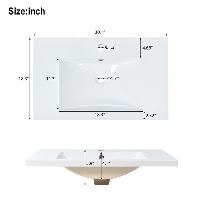 Bathroom Vanity Set With Sink, Combo Cabinet, Bathroom Storage Cabinet, Solid Wood Frame