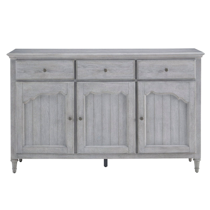 3-Door Credenza With Storage Drawers - Gray
