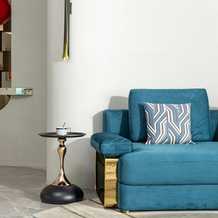 Modern Round Side Table For Small Spaces With Carbon Steel Construction