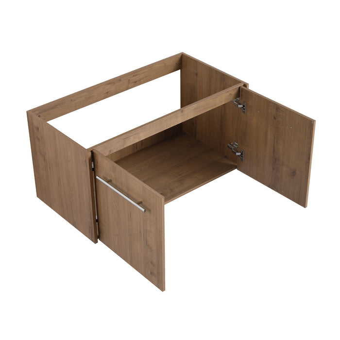 Modern Floating Bathroom Vanity With Resin Sink, Soft Close Doors