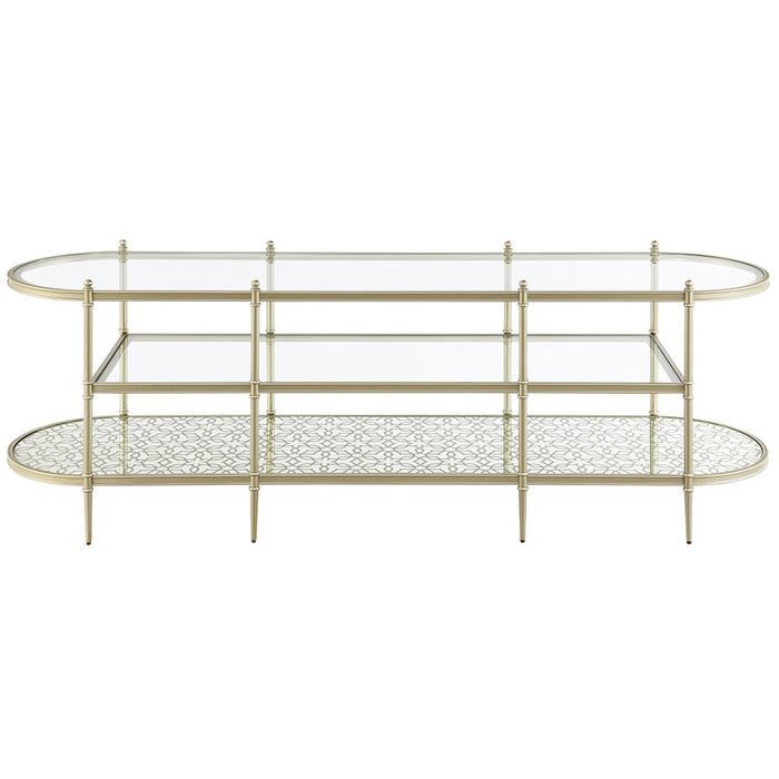 Zaba - TV Stand - Glass Top & Champagne