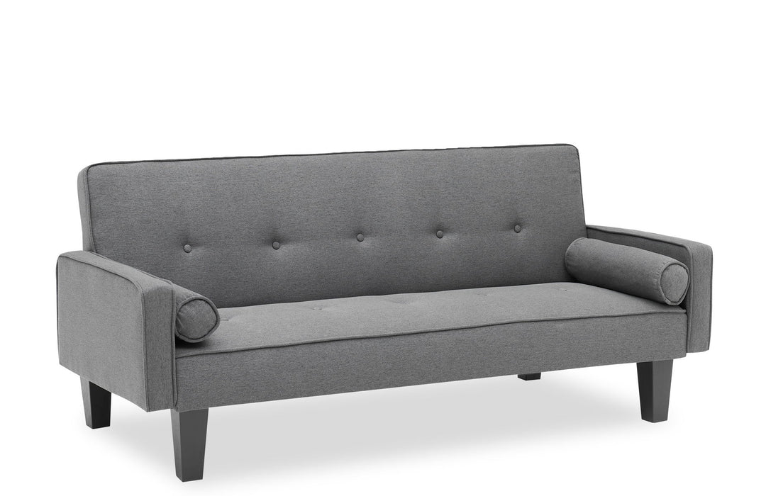 2059 Sofa Convertible Into Sofa Bed Includes Two Pillows 72" Dark Gray Cotton Linen Sofa Bed For Family
