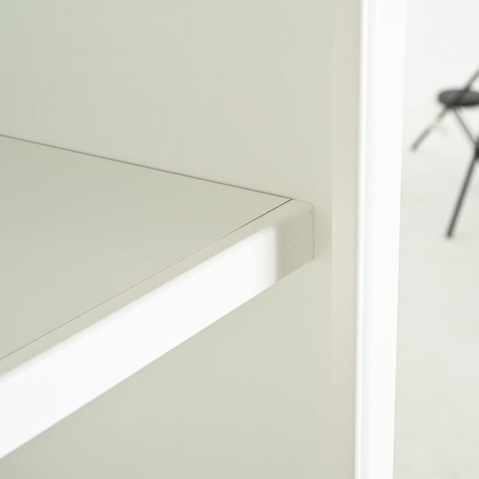 Retro Style 75'' Tall Display Shelf With Cabinet For Hallways Living Room Kitchen - White