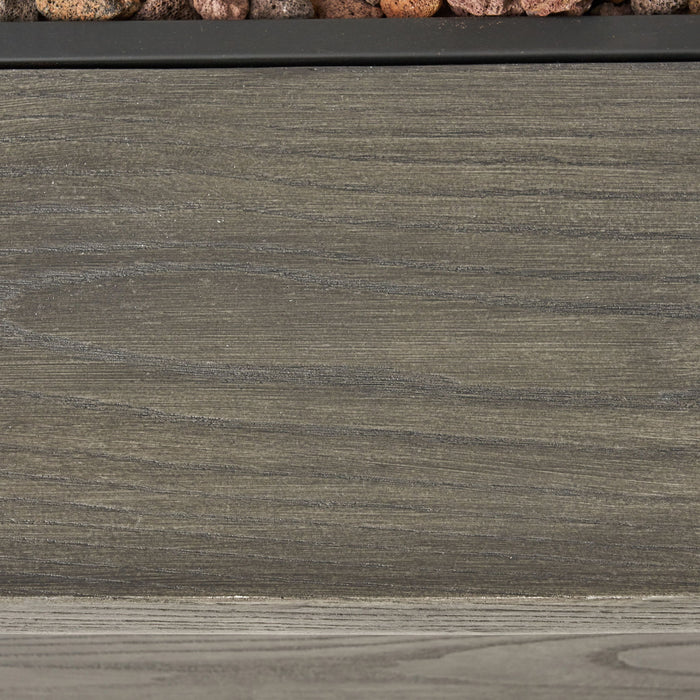 Transitional Rectangular Outdoor Propane Fire Pit With 50,000 Btu