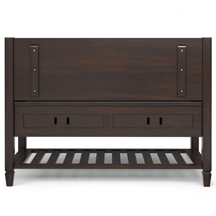 Connaught - Entryway Storage Bench With Shelf - Chestnut