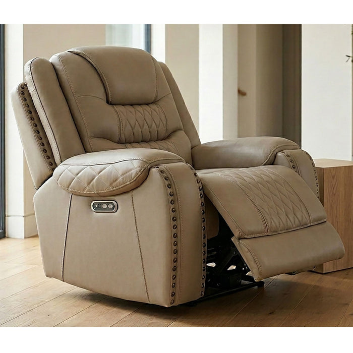 Power Recliner Single Chair With USB Port Living Room Comfort Seating - Toffee