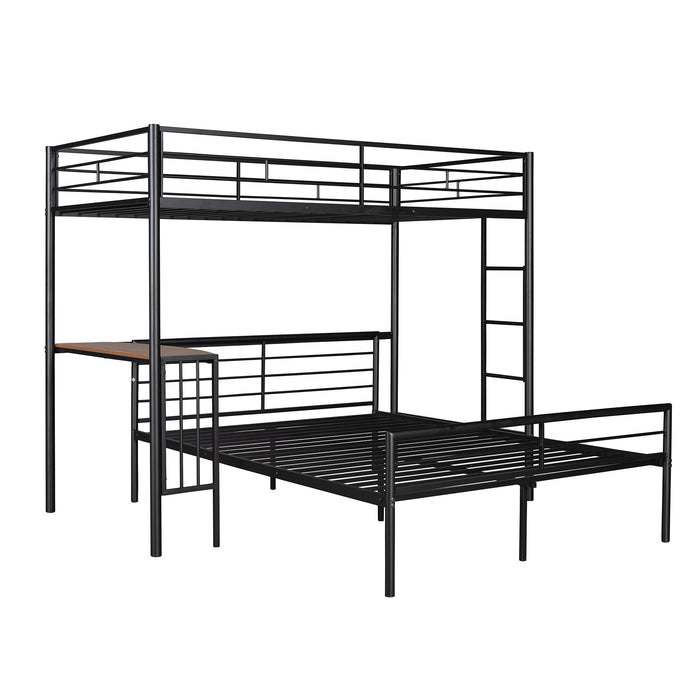 Bunk Bed With Desk, Ladder And Quality Slats For Bedroom