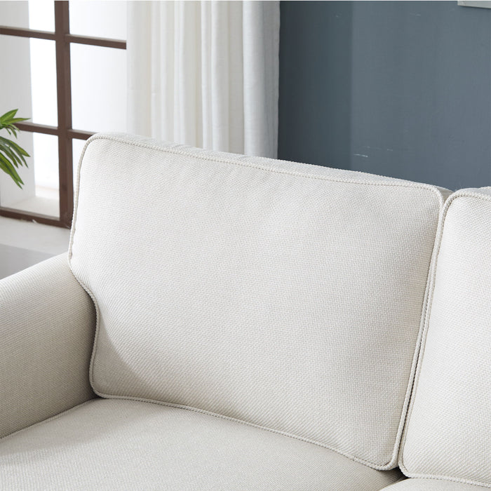 Rolled Arm Sofa With Nailhead Trim With Wooden Legs