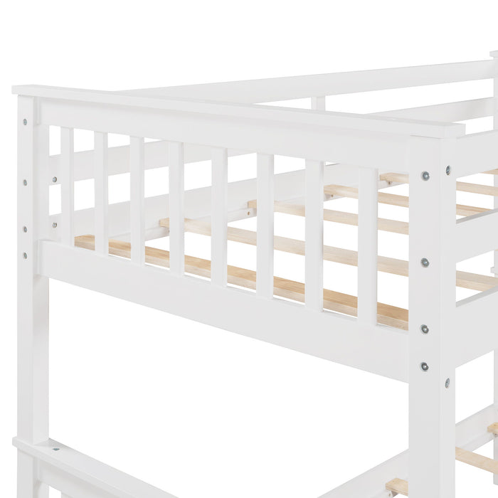 Bunk Bed With Ladders And 2 Storage Drawers