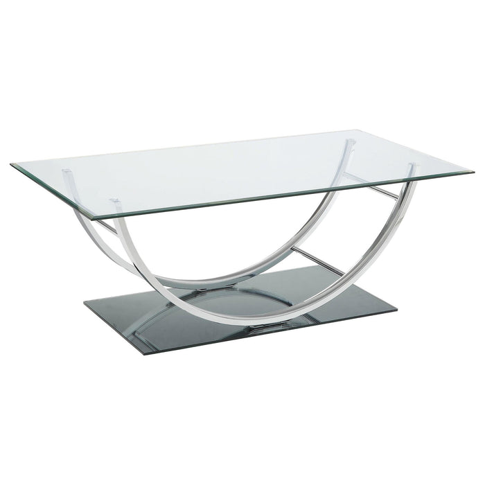 Danville 2-piece Glass Top Coffee and End Table Set Chrome